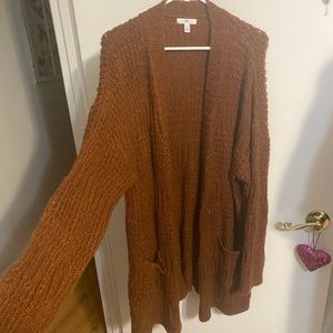 2X BP rust color long cardigan